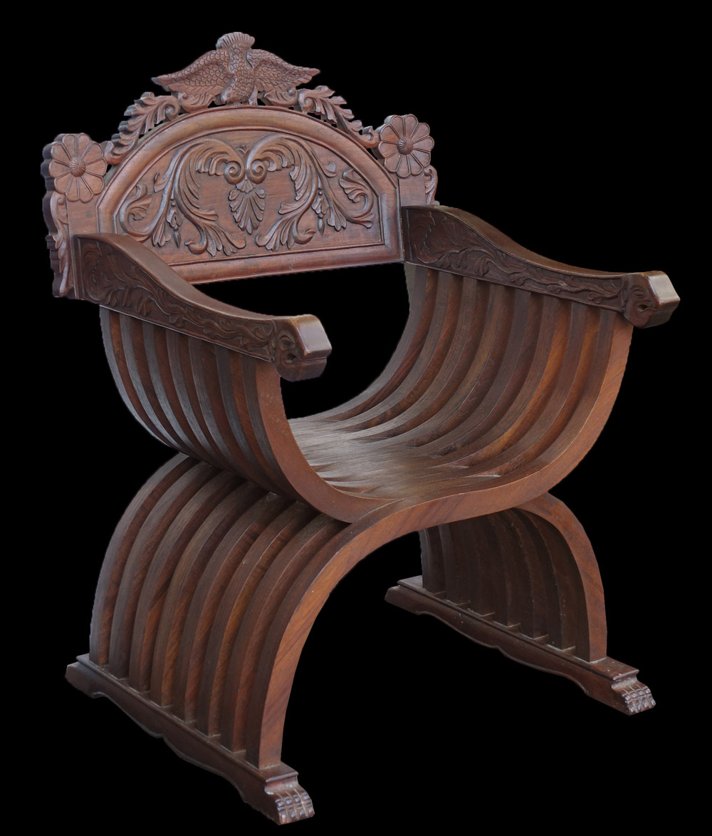 GMHN109○イタリア製 サボナーラ ライオンチェア サヴォナローラ 折り